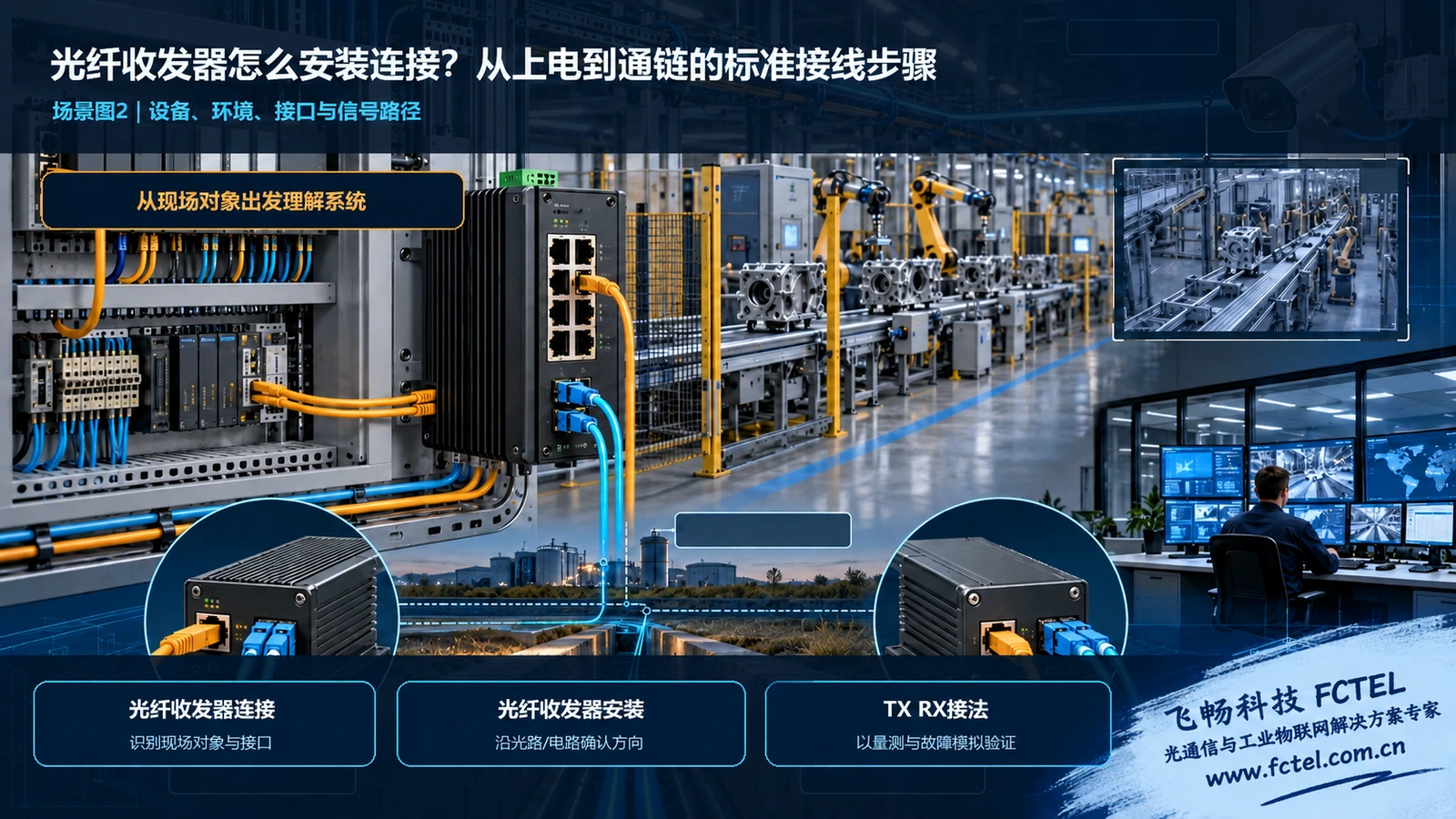 光纤收发器怎么安装连接?从上电到通链的标准接线步骤设备、环境与链路关系