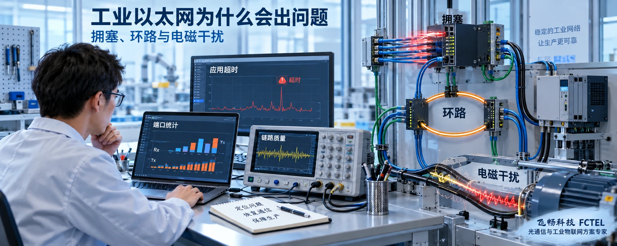 端口计数、链路测量与应用报文共同定位问题，测试工具不能只提供一个笼统“正常”结论。