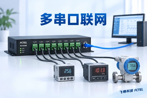 多串口服务器连接多个串口设备并接入以太网